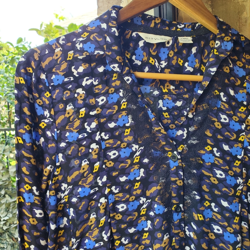 EUC Anthro Floral Tunic XS
